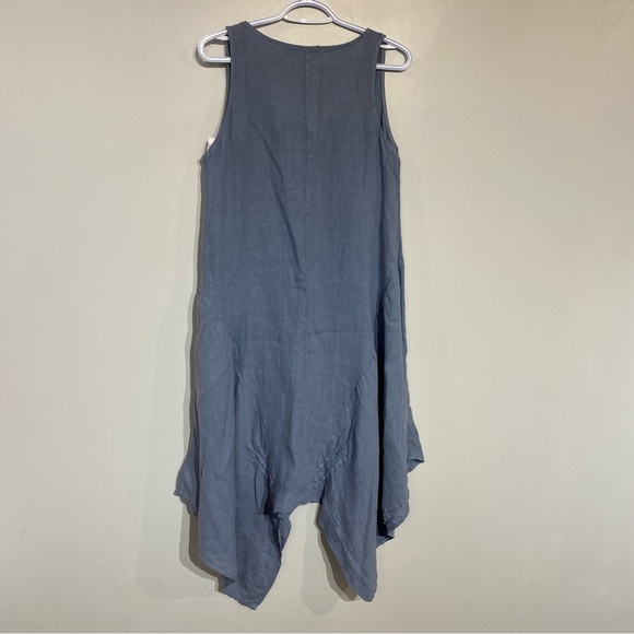 New with tags M Linen dress made in Italy asymmetrical flowy summer dress - Picture 9 of 12